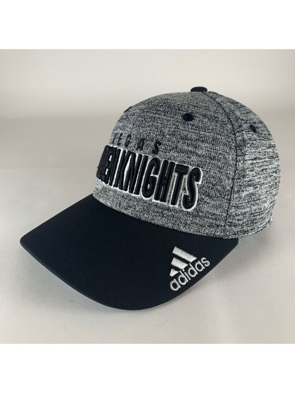 Vegas Golden Knights NHL Gray Black Adidas Stretch Fitted Hat Mens L/XL New